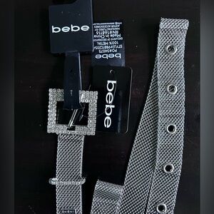 Bebe Metallic Rhinestone Belt